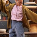 Gilet zippé à capuche Tulia — mohair lichen doré - Quintessence