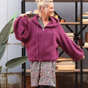 Gilet zippé à capuche Tulia — mohair lilas - Quintessence