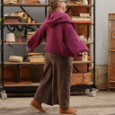 Gilet zippé à capuche Tulia — mohair lilas - Quintessence
