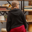 Gilet zippé à capuche Tulia — mohair noir - Quintessence