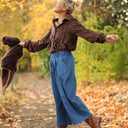 Jupe culotte Margot - jean de coton bleu - Quintessence