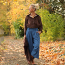 Jupe culotte Margot - jean de coton bleu - Quintessence