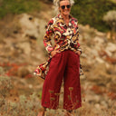 Jupe culotte Margot - lin grenat - Quintessence