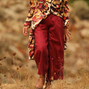 Jupe culotte Margot - lin grenat - Quintessence