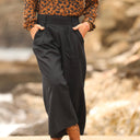 Jupe culotte Margot - sergé de coton noir - Quintessence