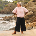 Jupe culotte Margot - sergé de coton noir - Quintessence