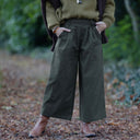 Jupe culotte Margot sergé de coton vert anglais - Quintessence