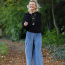 Jupe culotte Margot velours côtelé bleu navy - Quintessence