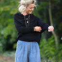 Jupe culotte Margot velours côtelé bleu navy - Quintessence