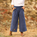 Jupe culotte Margot - velours côtelé bleu océan - Quintessence