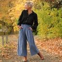 Jupe culotte Margot - velours côtelé bleu officier - Quintessence