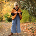 Jupe culotte Margot - velours côtelé bleu officier - Quintessence