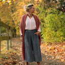 Jupe culotte Margot - velours côtelé gris bleuté - Quintessence