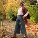 Jupe culotte Margot - velours côtelé gris bleuté - Quintessence