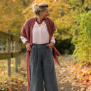 Jupe culotte Margot - velours côtelé gris bleuté - Quintessence