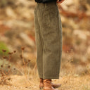 Jupe culotte Margot - velours côtelé kaki - Quintessence