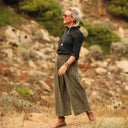 Jupe culotte Margot - velours côtelé kaki - Quintessence