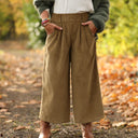 Jupe culotte Margot - velours côtelé kiwi - Quintessence