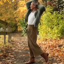 Jupe culotte Margot - velours côtelé kiwi - Quintessence