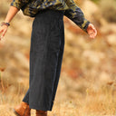 Jupe culotte Margot - velours côtelé marine - Quintessence