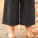 Jupe culotte Margot - velours côtelé noir - Quintessence