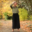 Jupe culotte Margot - velours côtelé noir - Quintessence