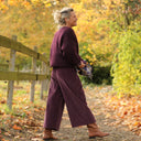 Jupe culotte Margot - velours côtelé prune - Quintessence