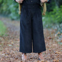 Jupe culotte Margot velours côtelé stretch noir - Quintessence