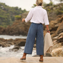 Jupe culotte Margot - velours milleraies bleu officier - Quintessence