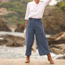 Jupe culotte Margot - velours milleraies bleu officier - Quintessence