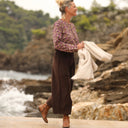 Jupe culotte Margot - velours milleraies Chocolat - Quintessence