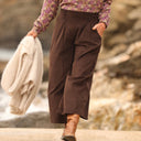 Jupe culotte Margot - velours milleraies Chocolat - Quintessence