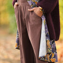 Jupe culotte Margot - velours milleraies moka - Quintessence