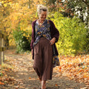 Jupe culotte Margot - velours milleraies moka - Quintessence