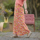 Jupe longue Maya Double gaze de coton “Fleurs en Feu” | Quintessence