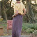 Jupe longue Maya double gaze de coton prune | Quintessence