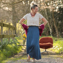 Jupe longue Maya jean lyocell bleu | Quintessence