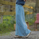 Jupe longue Maya lin chiné denim | Quintessence