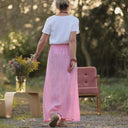 Jupe longue Maya Lin chiné rose pep's | Quintessence