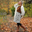 Jupe Maya - Jacquard Feuillage Sépia - Quintessence