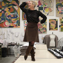 Jupe Maya - velours côtelé chocolat - Quintessence