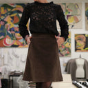 Jupe Maya - velours côtelé chocolat - Quintessence