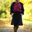 Jupe Maya - velours côtelé marine - Quintessence