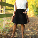 Jupe Maya - velours côtelé noir - Quintessence