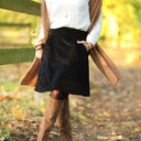 Jupe Maya - velours côtelé noir - Quintessence