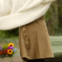 Jupe portefeuille Marie midi - Velours côtelé kiwi - Quintessence