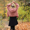 Jupe portefeuille Marie midi - Velours milleraies bleu marine - Quintessence