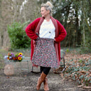 Jupe portefeuille Marie midi - Velours milleraies champêtre - Quintessence