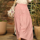 Jupe Sarah - double gaze de coton rose boisé tie & die - Quintessence