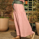 Jupe Sarah - double gaze de coton rose boisé tie & die - Quintessence